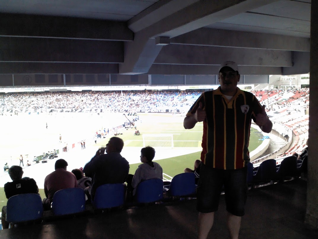 O atleta Rafael M. de Costa, no estádio Olímpico João Havelange (Engenhão) presenciou o empate Botafogo F.R. 2 x 2 S.C. Corinthians Paulista pela 26ª rodada do Campeonato Brasileiro de 2012, no dia 23 de Setembro de 2012.